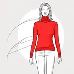 red knit turtleneck sweater image